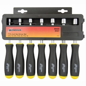 Bondhus 48445 Hollow Shaft Nut Driver, 7 Piece