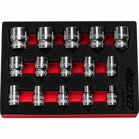 BOXO 15Pc 3/8" 6PT Magnetic Socket Set (7mm to 21mm)