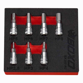 BOXO 7Pc 1/4" Tamperproof Hex Bit Socket Set