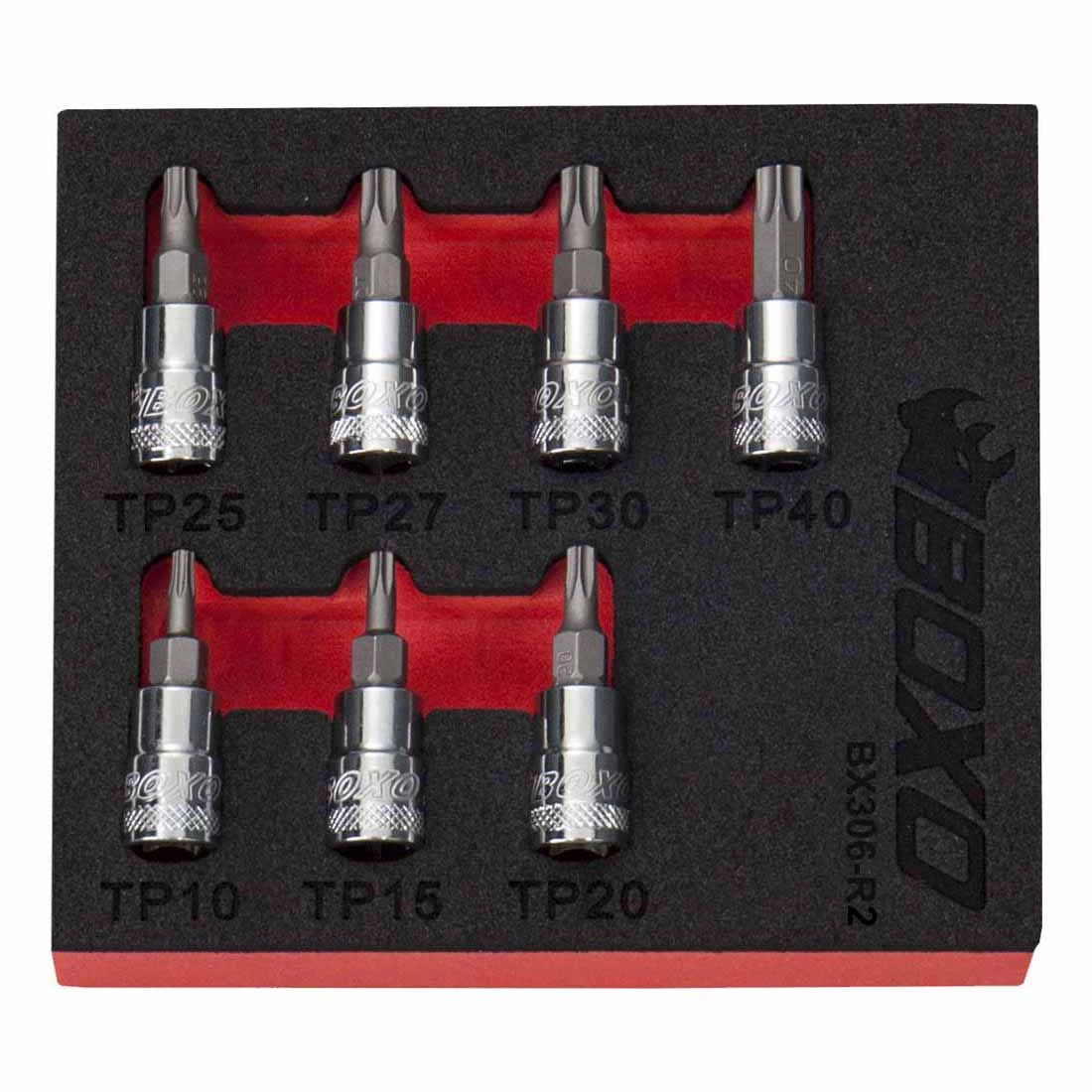 BOXO 7Pc 1/4" Tamperproof Torx Bit Socket Set
