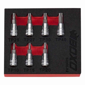 BOXO 7Pc 1/4" Tamperproof Torx Bit Socket Set