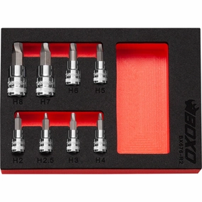 BOXO 8Pc 1/4" & 3/8" Hex Extractor Bit Socket Set