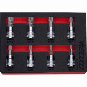 BOXO 8Pc 3/8" Spline Bit Socket Set