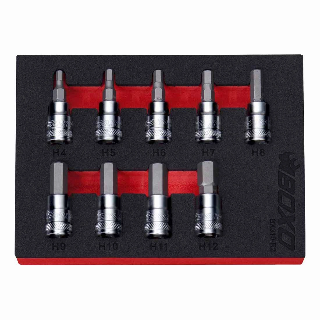 BOXO 9Pc 3/8" Hex Bit Socket Set