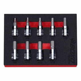 BOXO 9Pc 3/8" Hex Bit Socket Set
