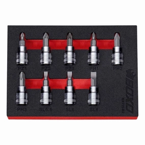 BOXO 9Pc 3/8" Screwdriver Bit Socket Set