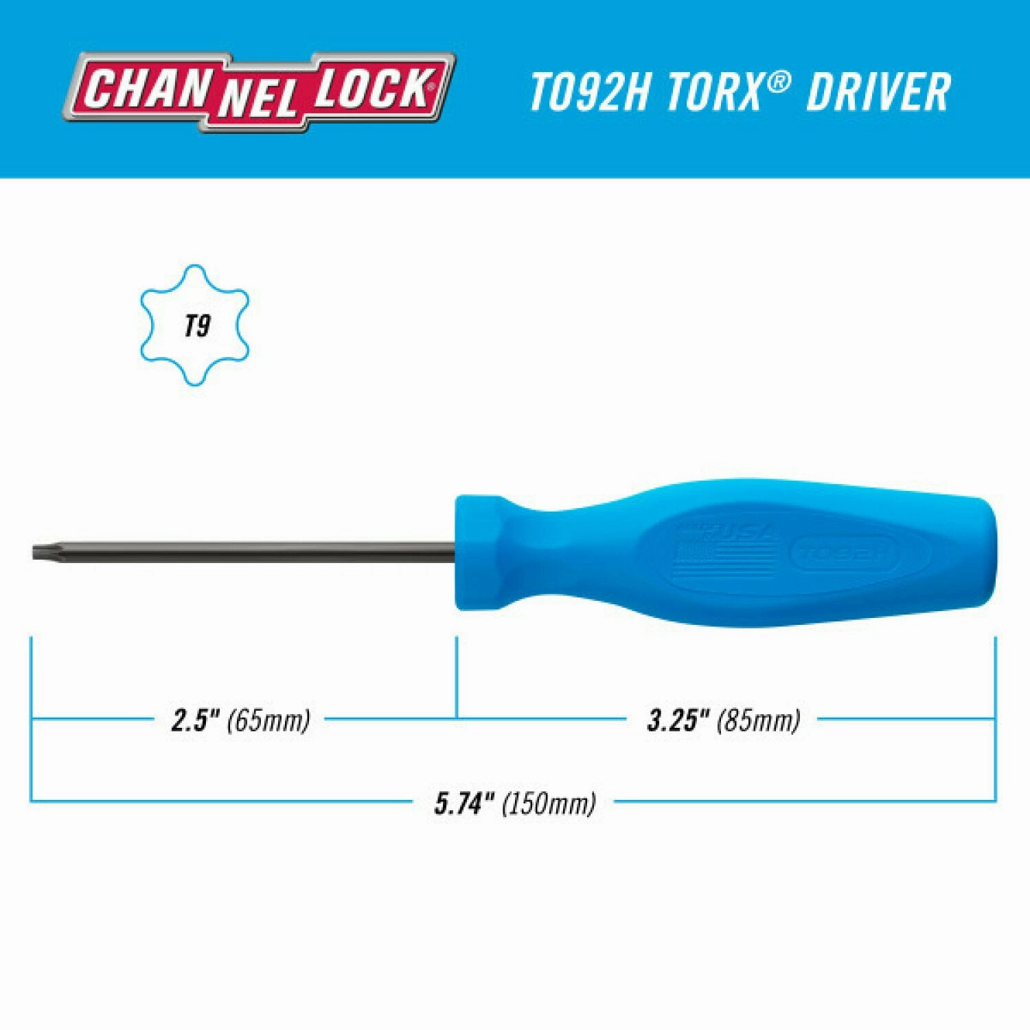 Channellock T092H TORX T9 X 2.5-Inch Professional Screwdriver