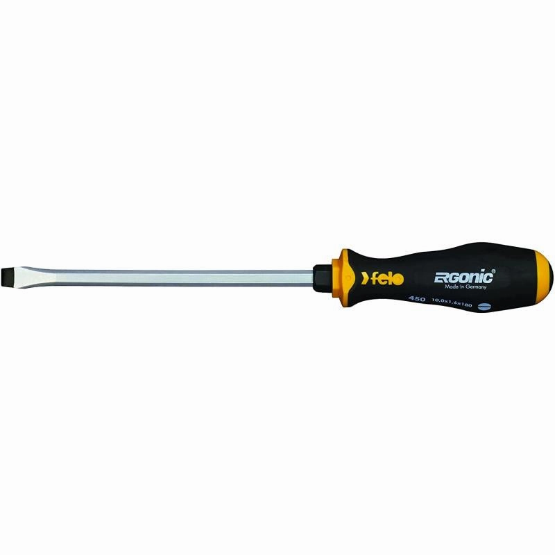 Felo 0715764527 Ergonic 3/8-Inch x 7-Inch Slotted Screwdriver with Hammer Cap