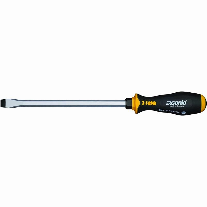 Felo 0715764529 Ergonic 15/32-Inch x 8-1/4-Inch Slotted Screwdriver with Hammer Cap