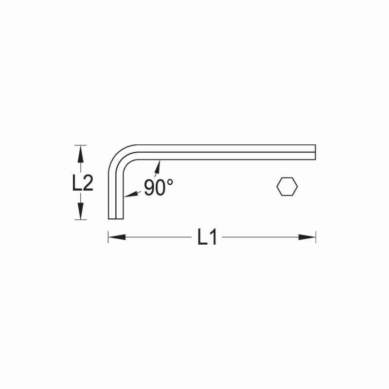 Gedore 1543369 Hexagon Allen key, extra long 1/4 Inch