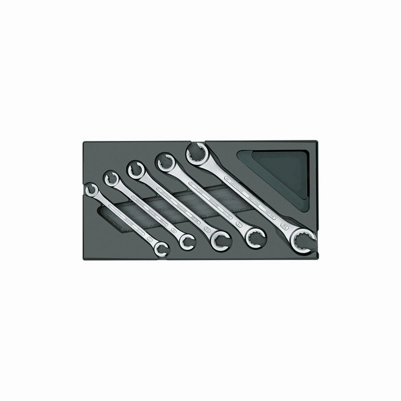 Gedore 1731157 Set Of Open Flare Nut Spanners In 1/3 ES Tool Module