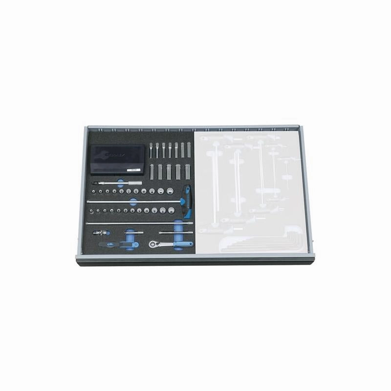 Gedore 2016478 Socket set 1/4 Inch in 2/4 CT tool module, 67 pcs