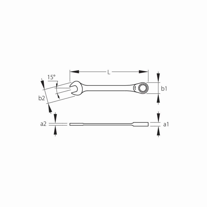 Gedore 2297159 7R Combination Ratchet Spanner 17 mm