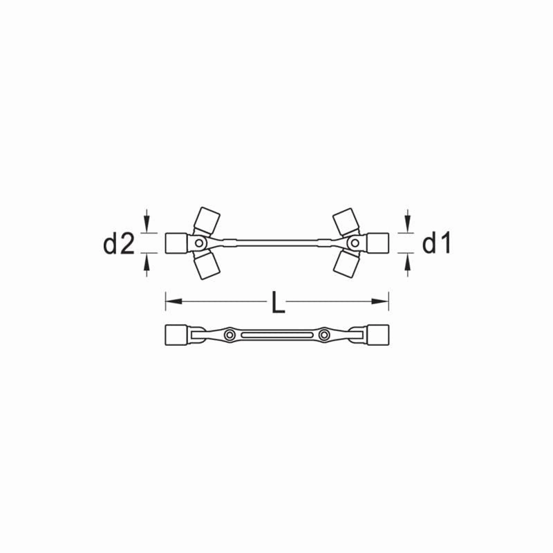 Gedore 6605070 Swivel Head Wrench set in 1/3 ES tool module