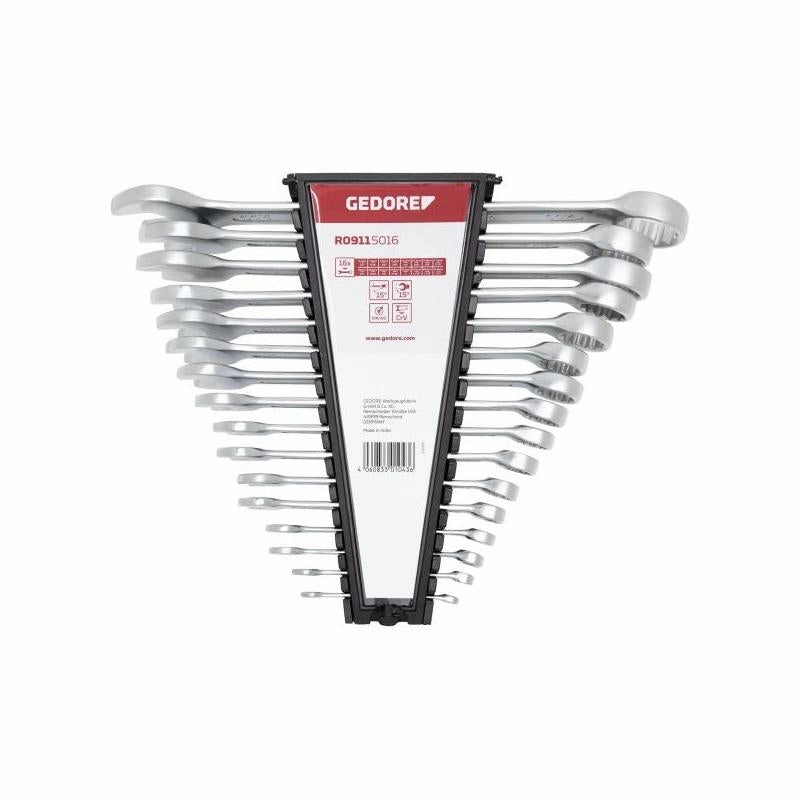 Gedore R09115016 Combination Spanner Set 1/4"- 1.1/4", 16 Pieces
