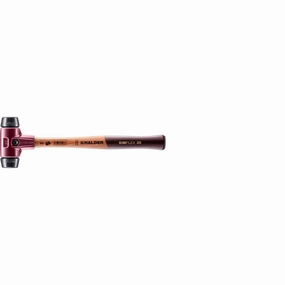 Halder 3002.030 Simplex Mallet with Black Rubber Inserts, Cast Iron Housing and Wood Handle