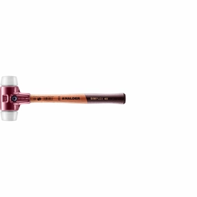 Halder 3007.040 Simplex Mallet with Superplastic Inserts Cast Iron Housing and Wood Handle