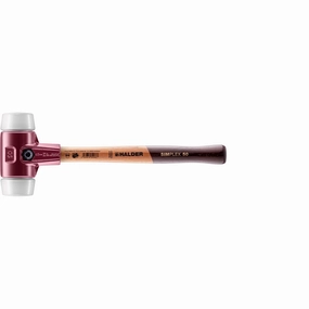 Halder 3007.050 Simplex Mallet with Superplastic Inserts Cast Iron Housing and Wood Handle