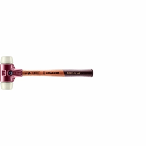 Halder 3008.040 Simplex Mallet with Nylon Inserts, Cast Iron Housing and Wood Handle