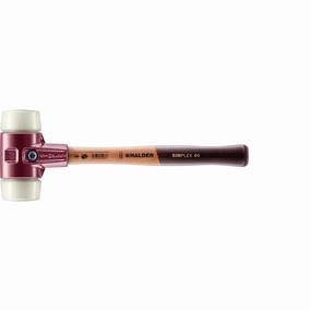 Halder 3008.060 Simplex Mallet with Nylon Inserts, Cast Iron Housing and Wood Handle