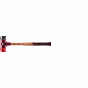 Halder 3026.030 Simplex Mallet with Black Rubber and Red Plastic Inserts  / Cast Iron Housing and Wood Handle