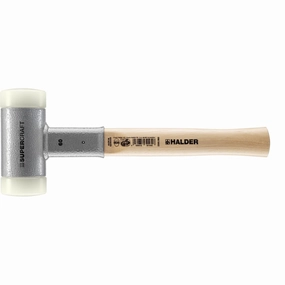 Halder 3366.060 Supercraft Dead Blow, Non-Rebounding Hammer with Nylon Face Inserts Steel Housing and Hickory Handle