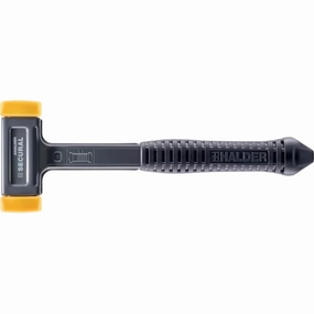 Halder 3380.140 Secural Dead Blow Hammer, Polyurethane Face Inserts, Steel Housing and Rubber Grip, SPECIAL POINTED HANDLE END