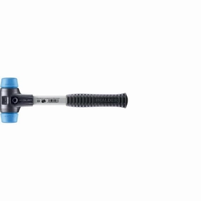 Halder 3701.040 Simplex Mallet with Soft Blue Rubber Inserts, Non-Marring Heavy Duty Reinforced Housing and Fiberglass Handle
