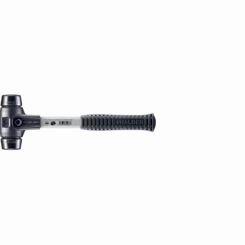 Halder 3702.040 Simplex Mallet with Black Rubber Inserts Heavy Duty Reinforced Housing and Fiberglass Handle