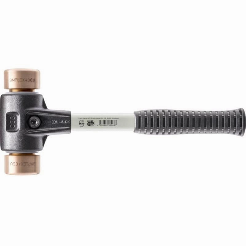 Halder 3704.030 SIMPLEX soft-face mallet Copper; with reinforced cast iron housing and fibre-glass handle