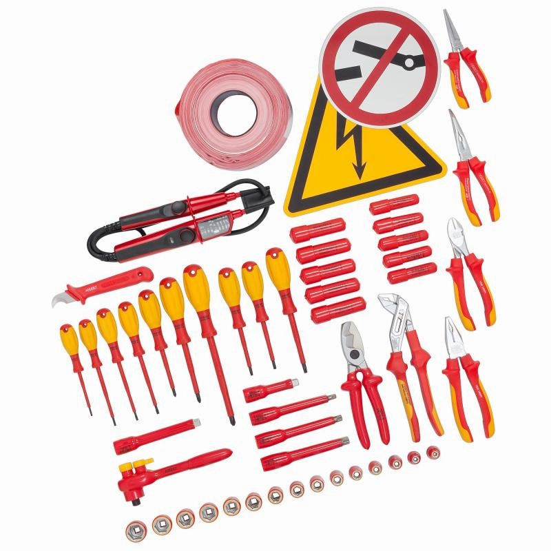 Hazet 150/52 Hybrid and Electric Vehicle High-voltage Tool Set, 52 Pieces