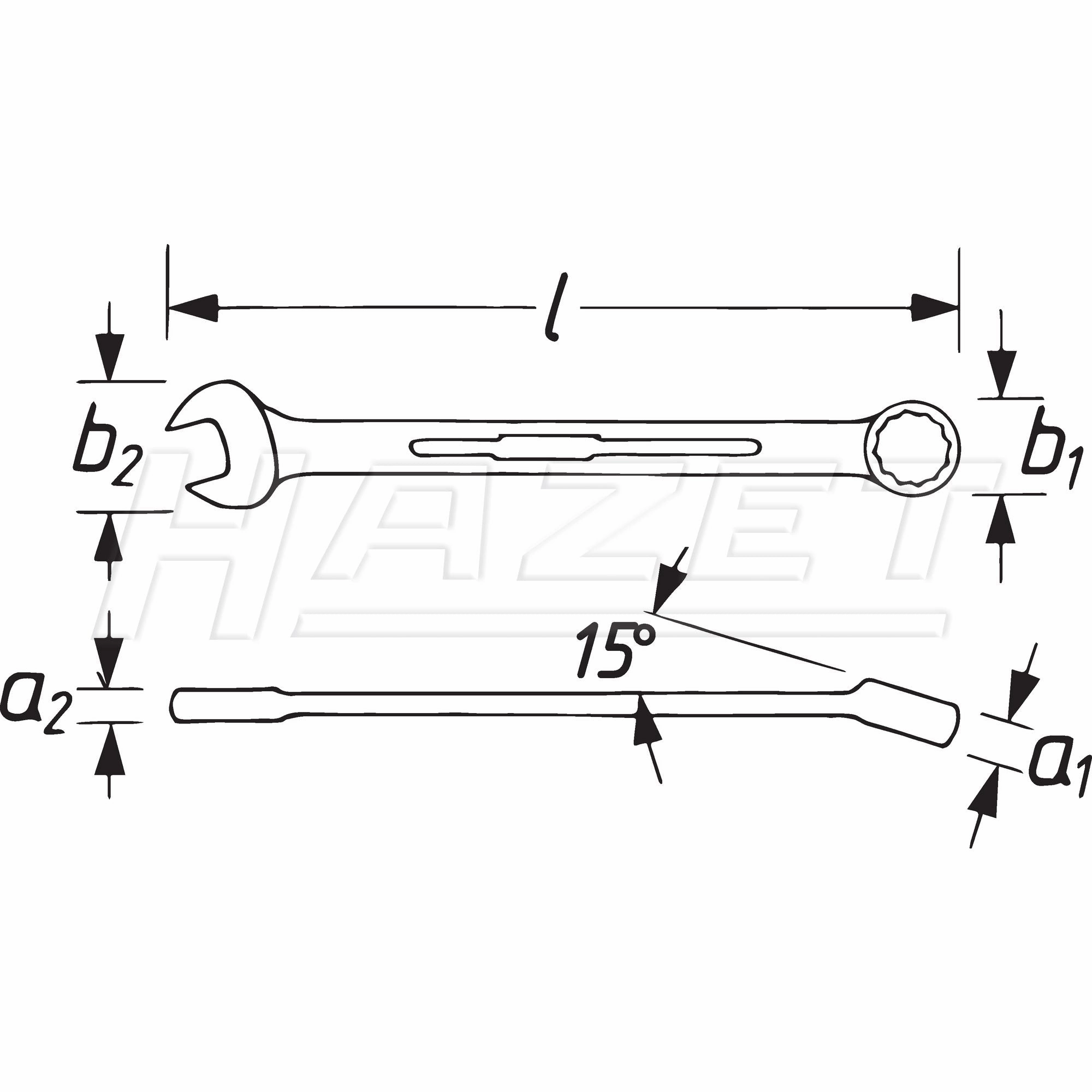 Hazet 600LG-14 Combination wrench, extra long 14mm