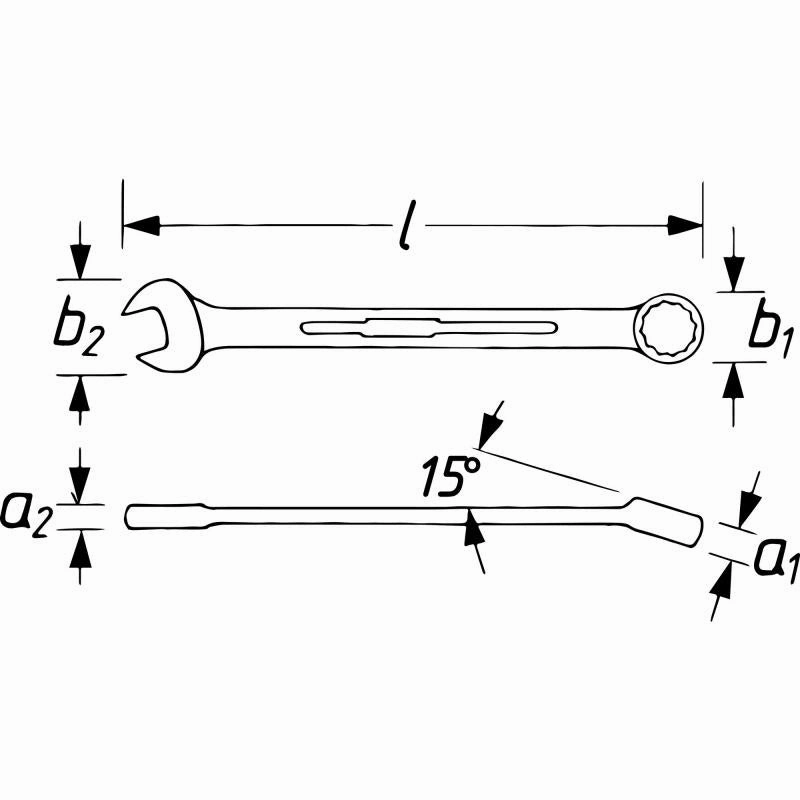 Hazet 600LG-32 Combination Wrench, Extra Long, Slim Design, 32mm
