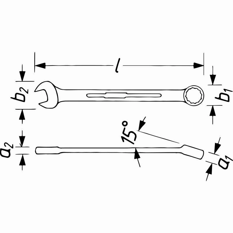 Hazet 600NA-7/8 Combination Wrench, 12-Point, 7/8"