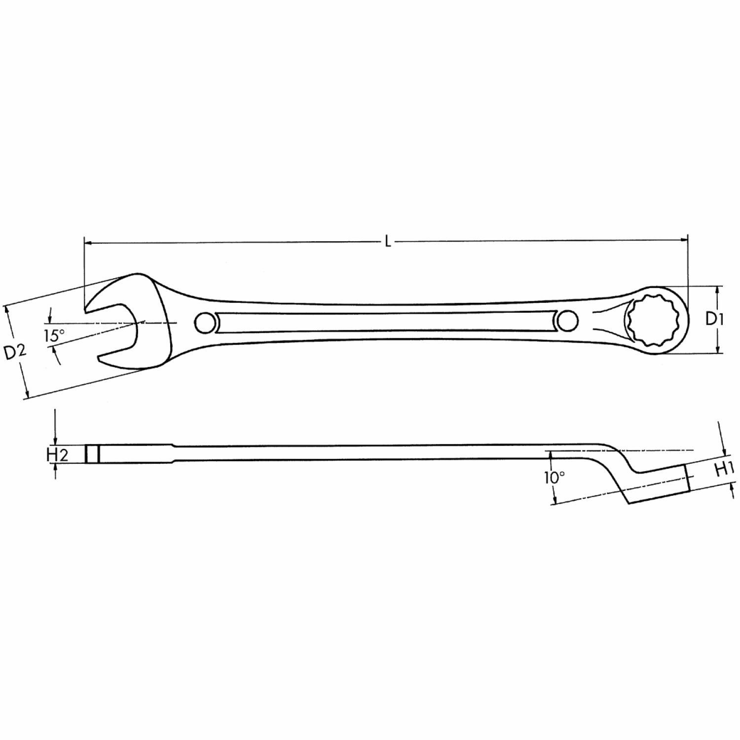 Heyco 00410034083 Maxline Combination Wrench, Metric - 34mm