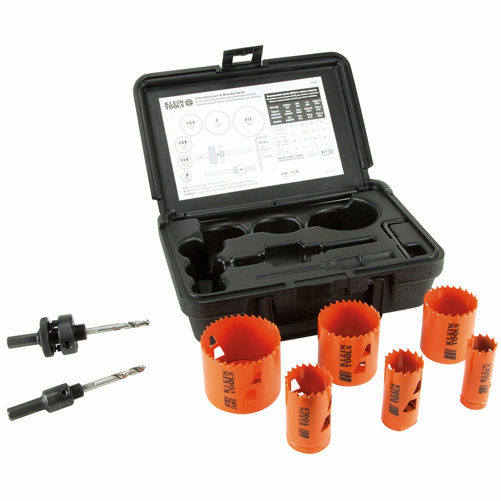 Klein Tools 31902 Bi-Metal Hole Saw Kit, 8-Piece