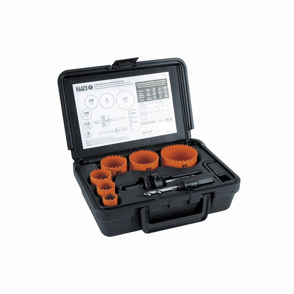 Klein Tools 31902 Bi-Metal Hole Saw Kit, 8-Piece