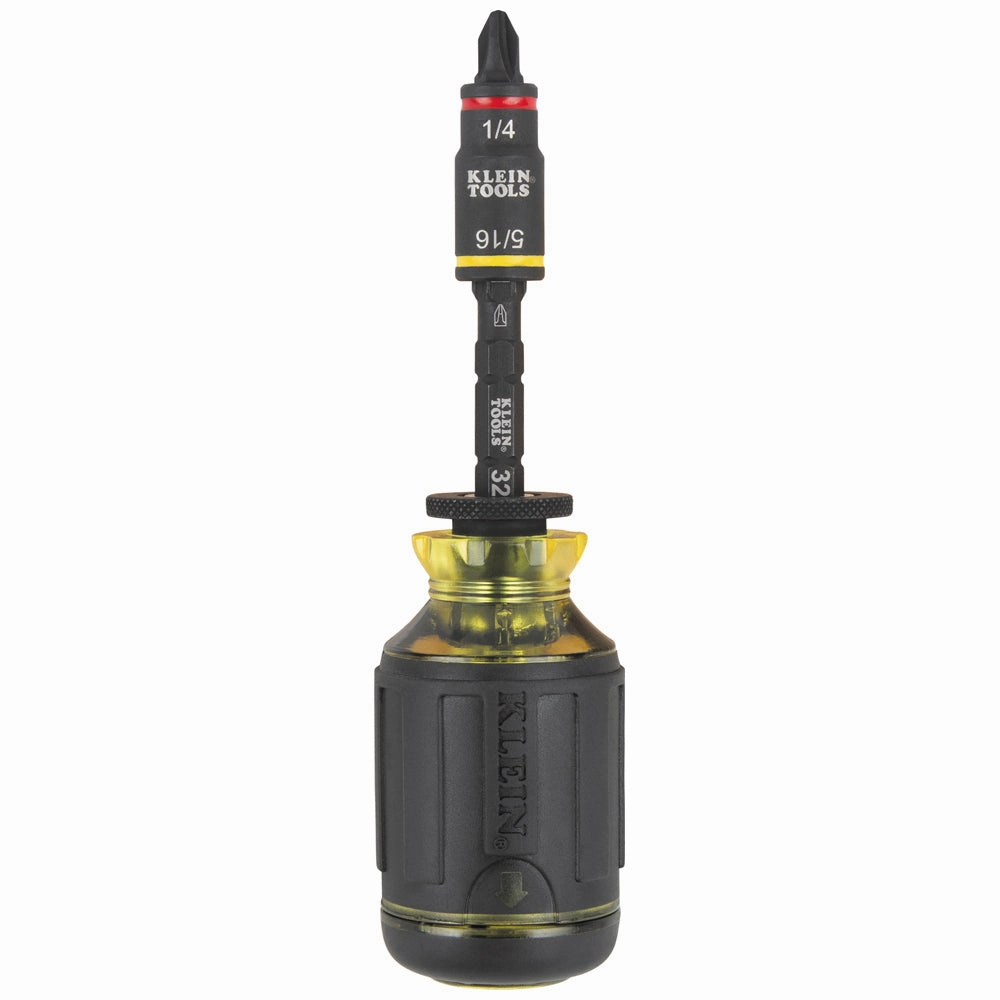 Klein Tools 32308F 10-in-1 Impact-Rated Stubby Driver Set with Flip Socket