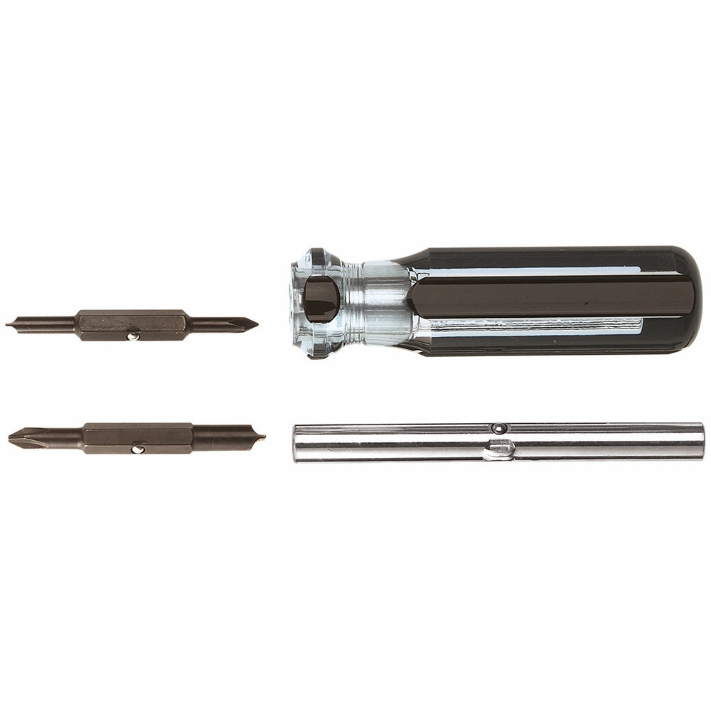 Klein Tools 32460 4-in-1 Multi-Bit Screwdriver, Slotted, Phillips, 7-Inch