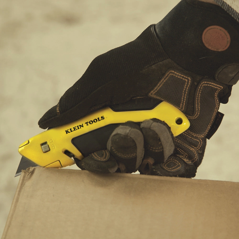Klein Tools 44136 Utility Knife, Self-Retracting, Rubber Handle for No-Slip Grip