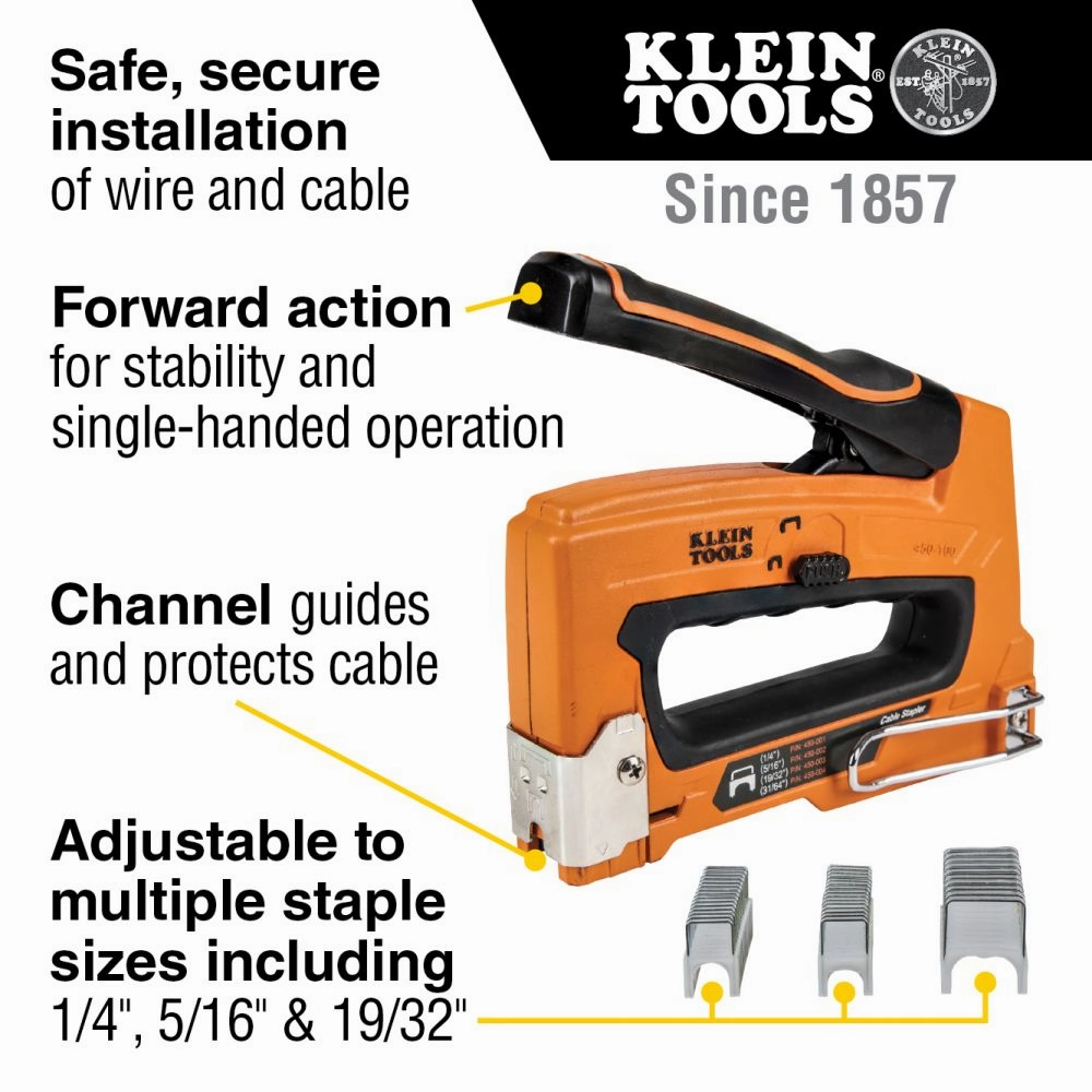 Klein Tools 450-003 Staples, 11/32-Inch x 19/32-Inch Insulated