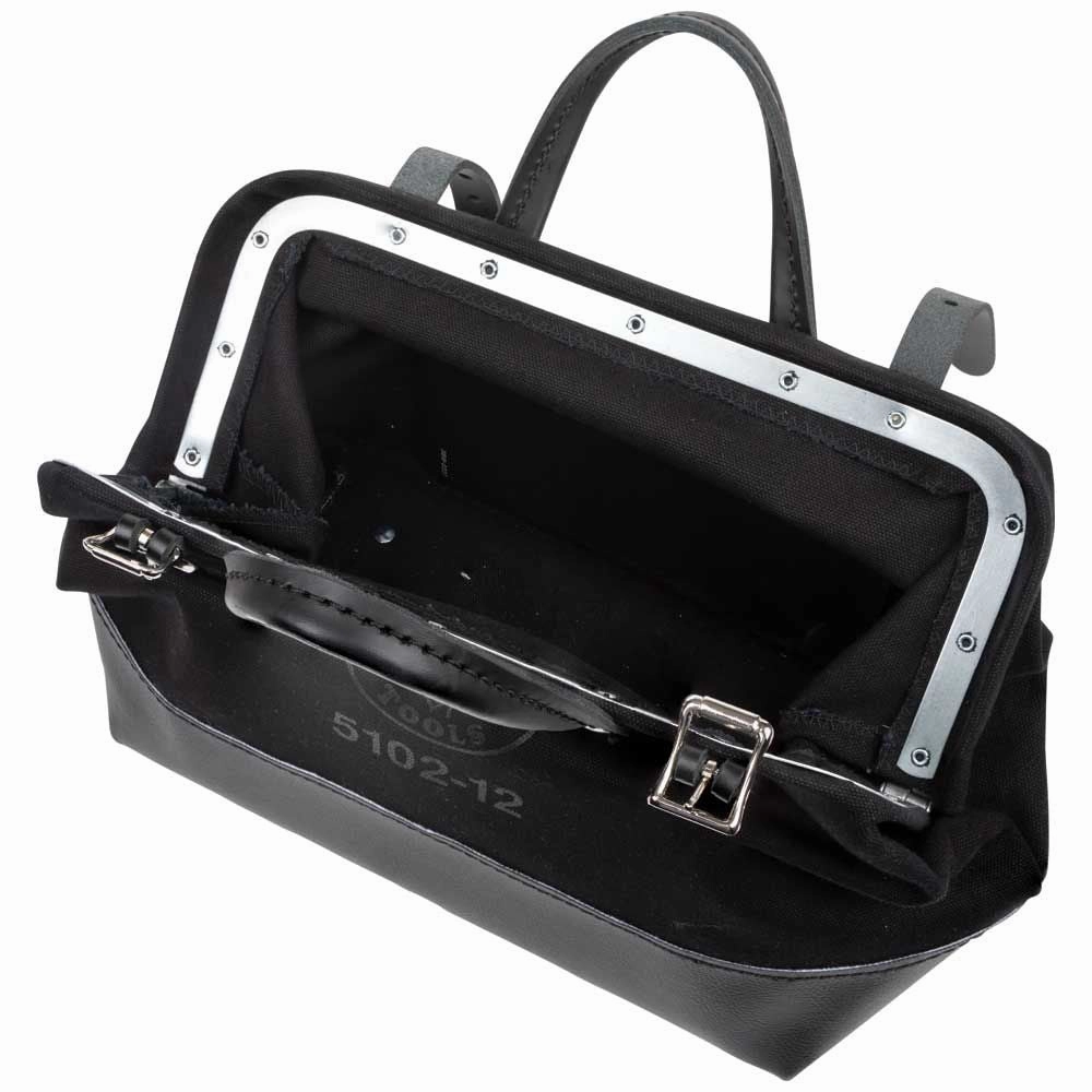 Klein Tools 510212BLK Tool Bag, Black Canvas, 12-Inch