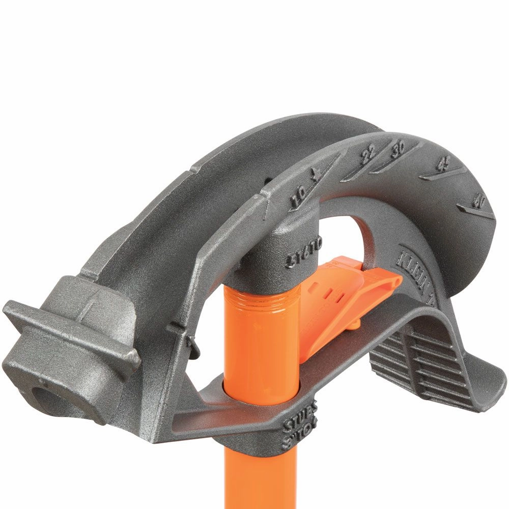 Klein Tools 51605 Conduit Bender 1-Inch EMT with Angle Setter Technology, Wide Foot Pedal and Benchmark Symbols