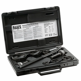 Klein Tools 53732SEN Knockout Punch Set with Wrench, 10 Pc.