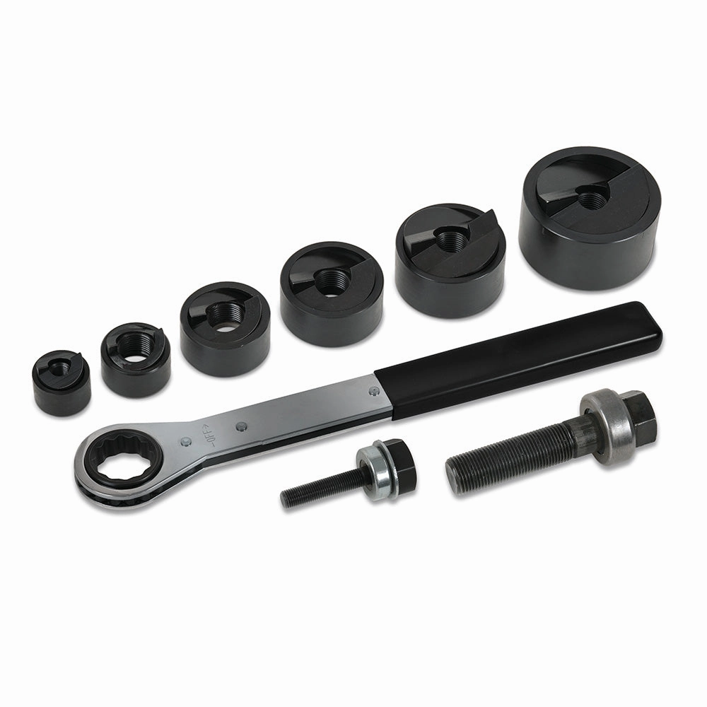 Klein Tools 53732SEN Knockout Punch Set with Wrench, 10 Pc.