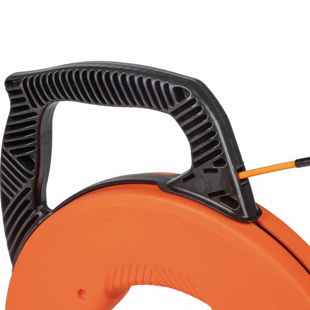 Klein Tools 56350 Fiberglass Fish Tape with Spiral Steel Leader, 50-Foot