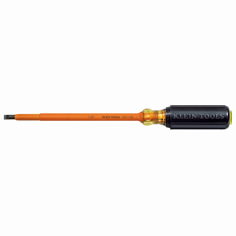 Klein Tools 605-7-INS Insulated 1/4'' Cabinet Tip 7'' Shank Screwdriver