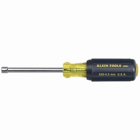 Klein Tools 630-4.5MM 4.5 mm Cushion-Grip Nut Driver 3-Inch Hollow Shaft