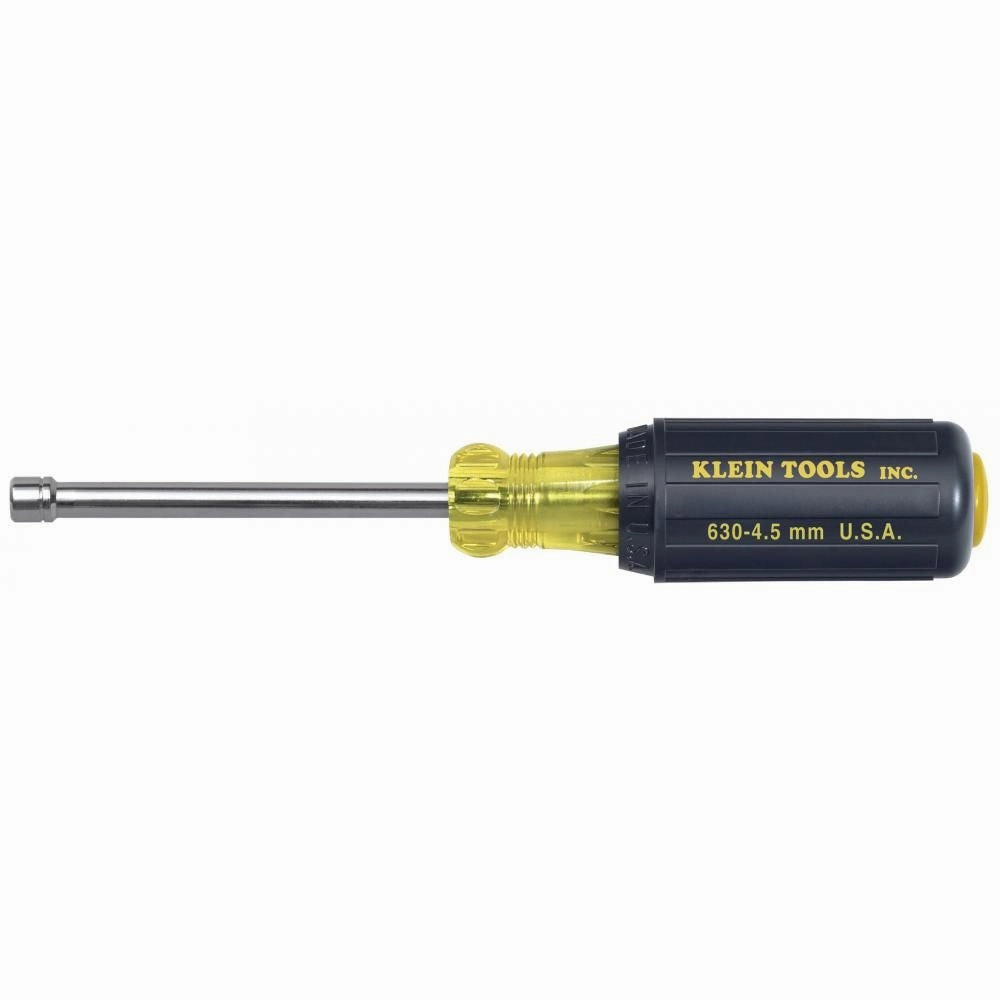 Klein Tools 630-4.5MM 4.5 mm Cushion-Grip Nut Driver 3-Inch Hollow Shaft