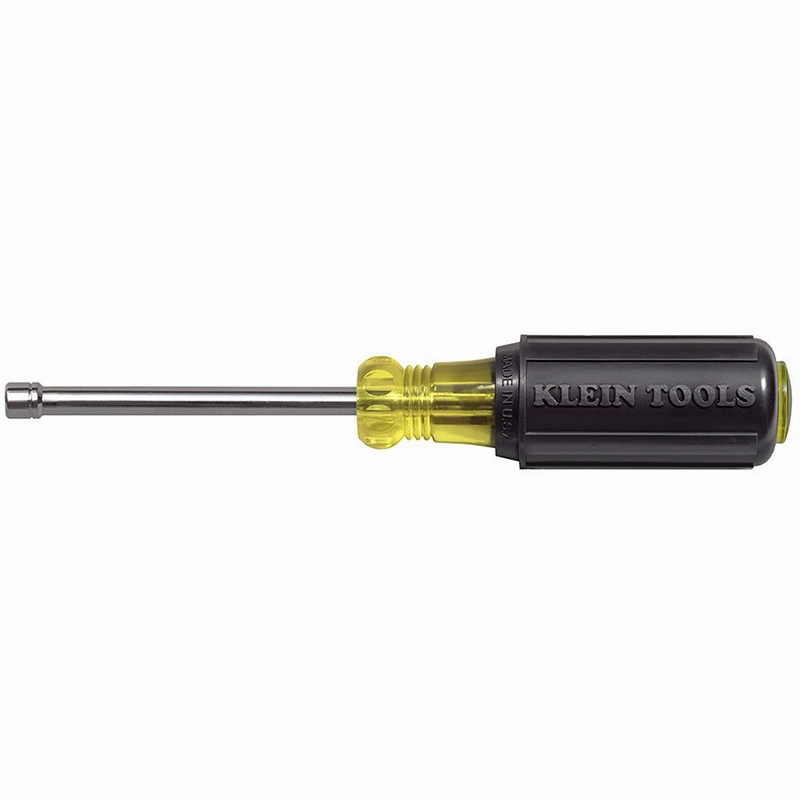 Klein Tools 630-4MM 4mm Nut Driver, 3-Inch Hollow Shaft, Cushion Grip
